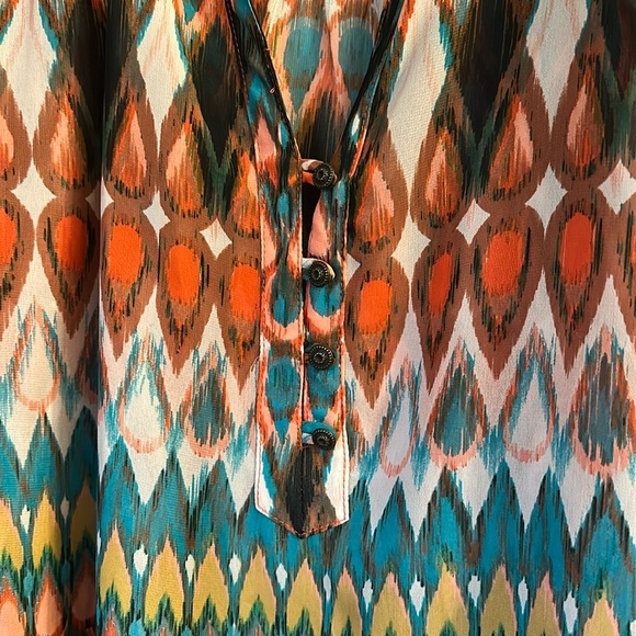 ivy jane Hi-Low Tunic geometric semi sheer XL - Picture 3 of 6